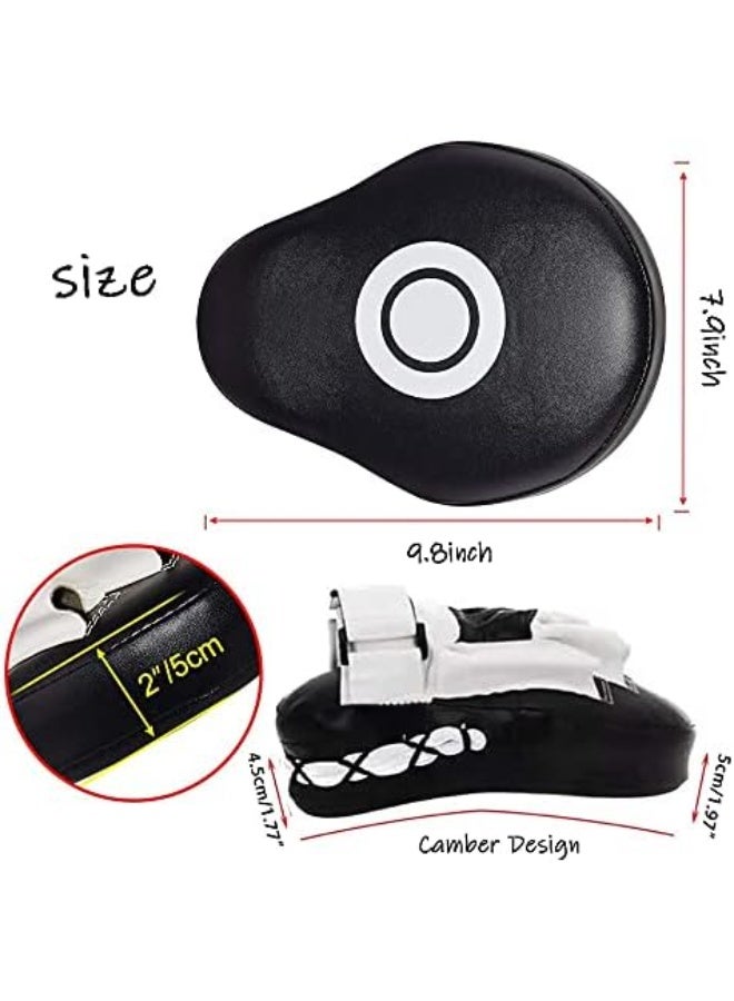 Bukela Boxing Curved Focus Punching Mitts, Boxing Pads Shock Absorbent Training Hand Pads, Extra Large & Thicken Leatherette Boxing Equipment for Karate, Muay Thai Kick, Sparring, Martial Arts, MMA 1 PC - Image 4
