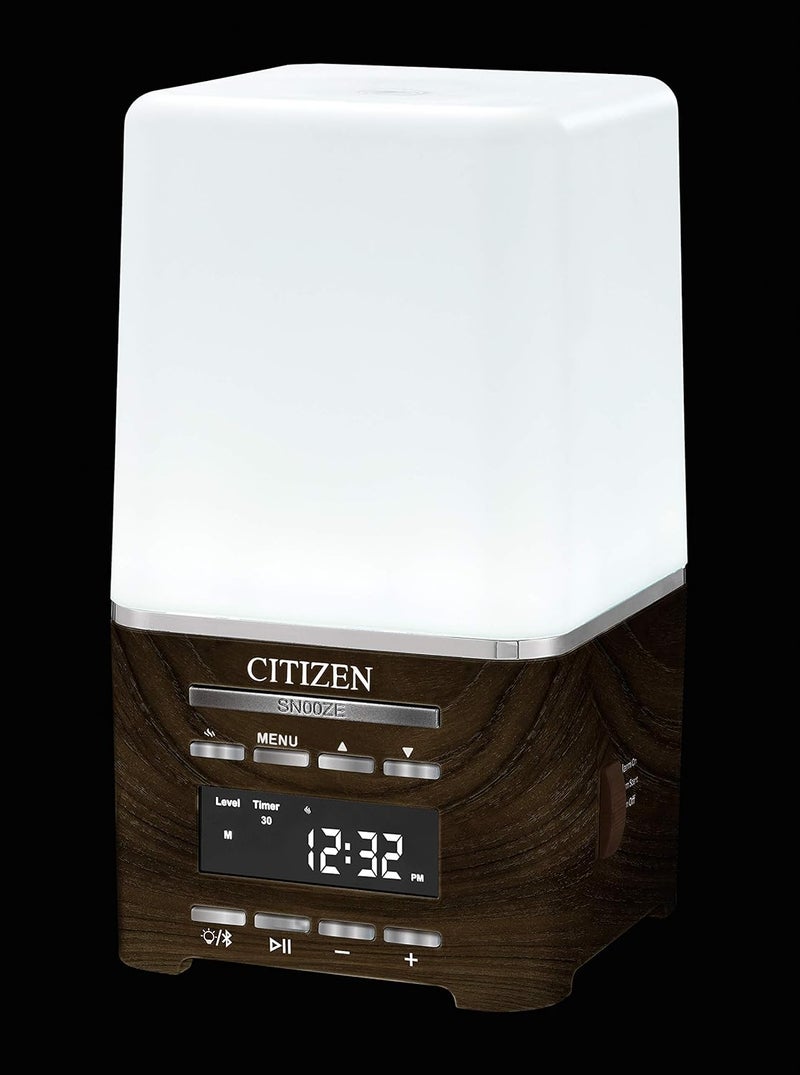 Citizen Sensory Time Essential Oil diffusor Wellness Clock Alarm Bluetooth Connection Room Light and USB Charging White  Wood Grain - Image 4