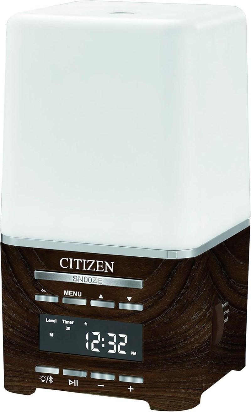 Citizen Sensory Time Essential Oil diffusor Wellness Clock Alarm Bluetooth Connection Room Light and USB Charging White  Wood Grain - Image 3