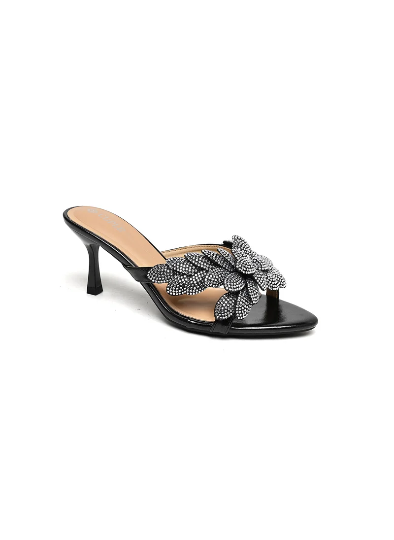 كيوبل Womens high-heeled Sandals with a glittering strap