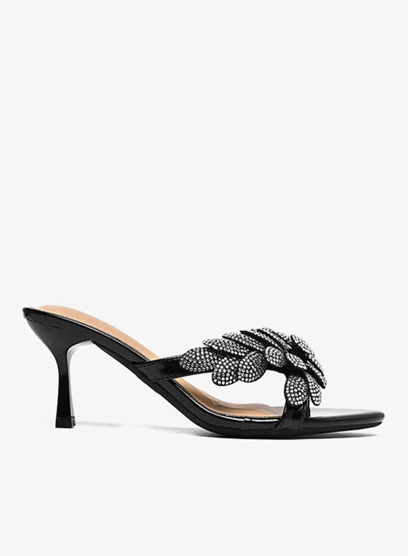 Cuple Womens high-heeled Sandals with a glittering strap