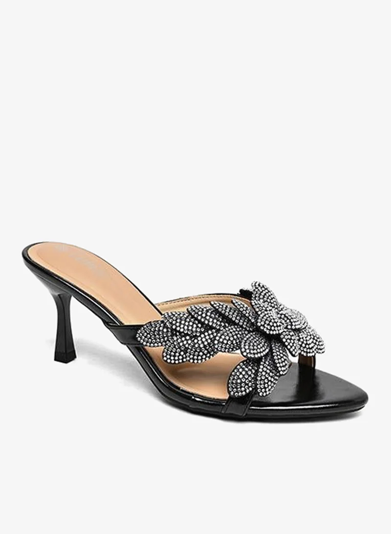 Cuple Womens high-heeled Sandals with a glittering strap