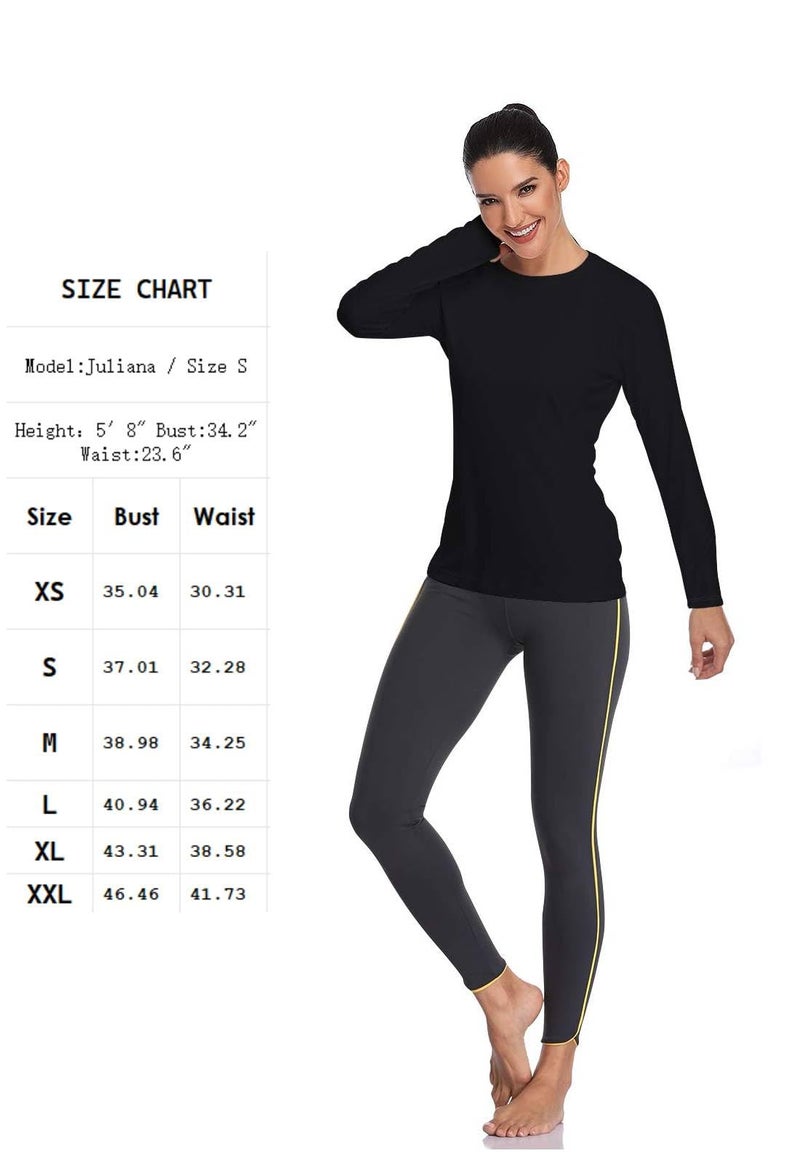 HISKYWIN Women's UPF 50+ Sun Protection Long/Short Sleeve Outdoor T-Shirt Athletic Top Rashguards HF109-Black-M - Image 5
