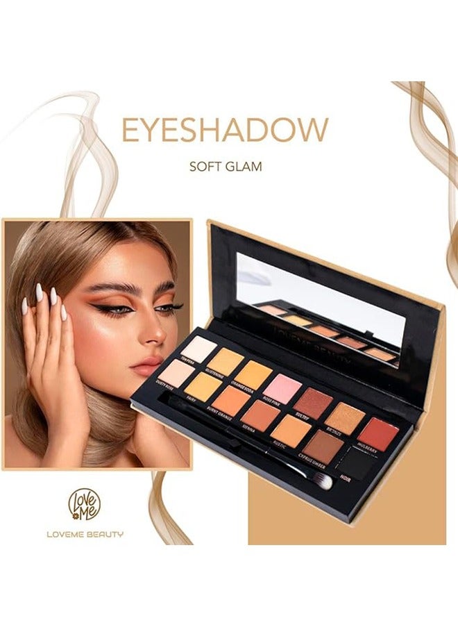 Generic Soft Glam 14Colors Makeup Nude Colors Eyeshadow Palette Natural Nude Matte Shimmer Glitter Pigment Eye Shadow Pallete Set Waterproof Smokey Professional Beauty Makeup Kit - Image 3