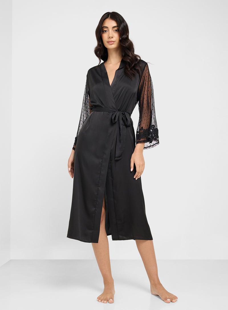 ELLA Night Robe With Sheer Sleeves  - Image 1