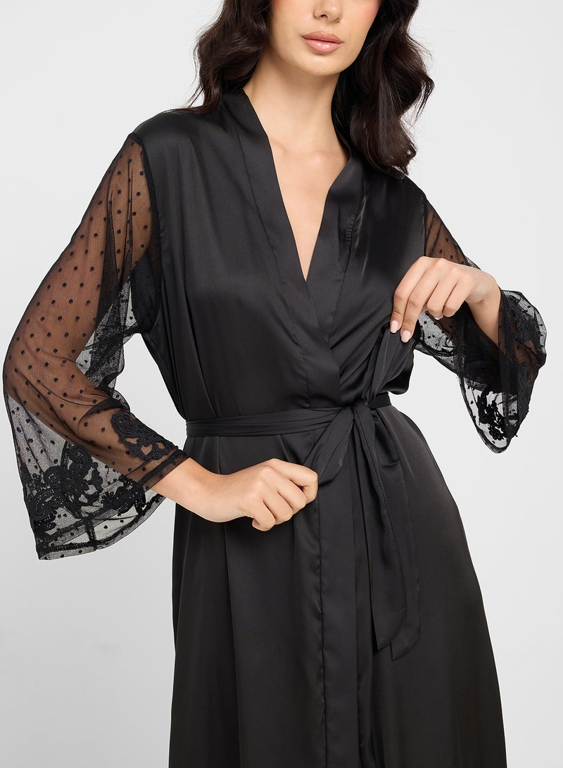 ELLA Night Robe With Sheer Sleeves  - Image 3