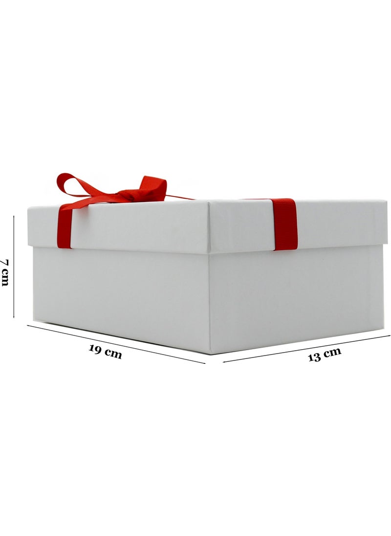 Red Ribbon Studded White Color Empty Gift Box 1 Piece 13X19 Height 7 cm - pzsku/ZE8F4B5174A4797277F9BZ/45/_/1730729709/4ea4b20f-902e-4882-996f-3a90bb6337b5