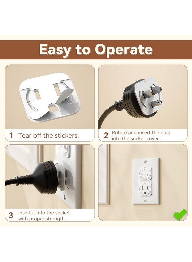 EUDEMON 20 Pack Baby Safety Plug Socket Covers, Childproof US Outlet Plug Covers, Easy to Use (White) - Image 1