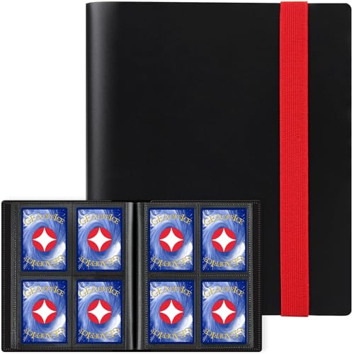 GEAoffice Card Binder 4 Pocket - Small Trading Card Collection Album Folder - 160 Side Loading Pocket Binder for TCG, MTG, Sports&Game Cards - Gifts for Card Collector Boys (Black) - Image 1