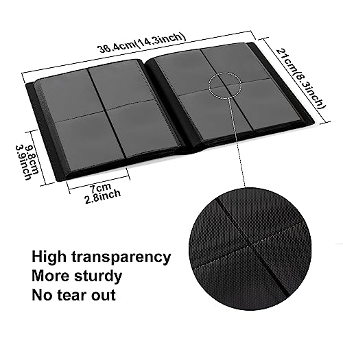 GEAoffice Card Binder 4 Pocket - Small Trading Card Collection Album Folder - 160 Side Loading Pocket Binder for TCG, MTG, Sports&Game Cards - Gifts for Card Collector Boys (Black) - Image 4