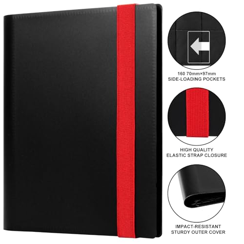GEAoffice Card Binder 4 Pocket - Small Trading Card Collection Album Folder - 160 Side Loading Pocket Binder for TCG, MTG, Sports&Game Cards - Gifts for Card Collector Boys (Black) - Image 2
