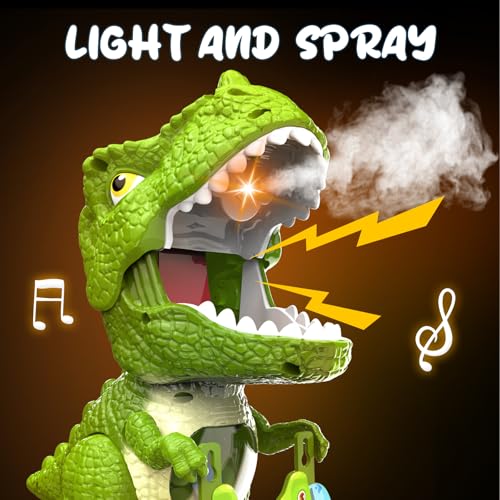 EagleStone Moving Dinosaur Shooting Toys for Kids 57 Electronic TRex Shoot Target Game with Mist Spray LED Score Roar Light 3Pair Dino Target Birthday Gifts for 5 6 7 8 9 Year Old Boys Girls - Image 5