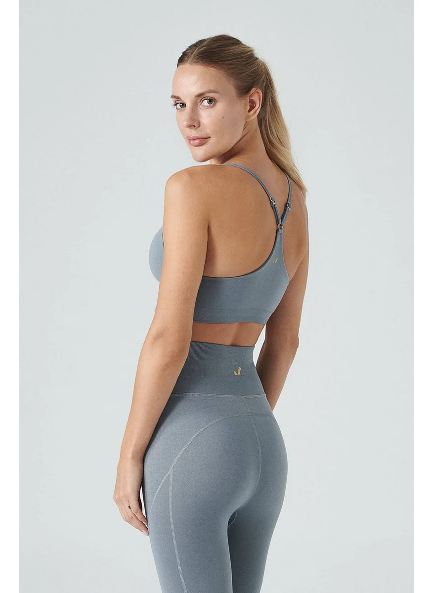 Jerf Pine Adjustable Thin Strap Bra Gray