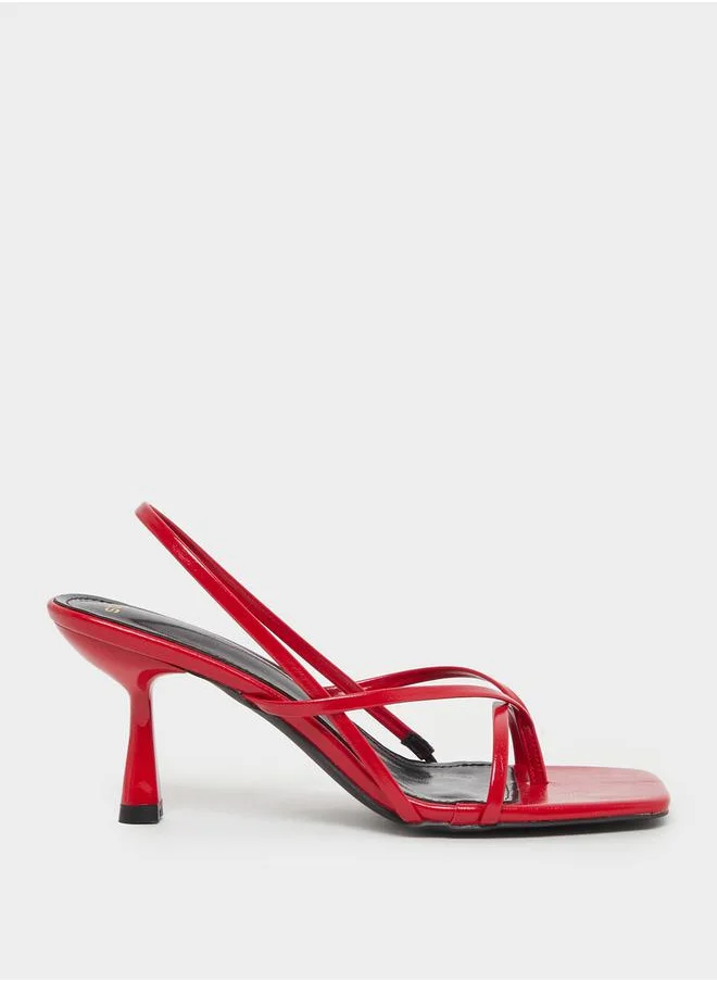 Styli Plain Thong Toe Stiletto Heel Sandals