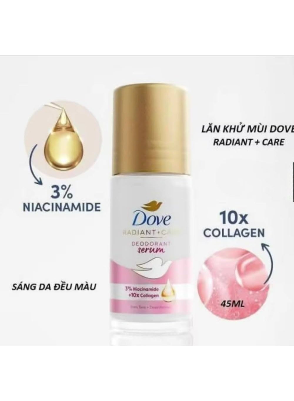 Dove Radiant + Care Deodorant Serum Roll-on Even Tone Deep Renew 45 ML
