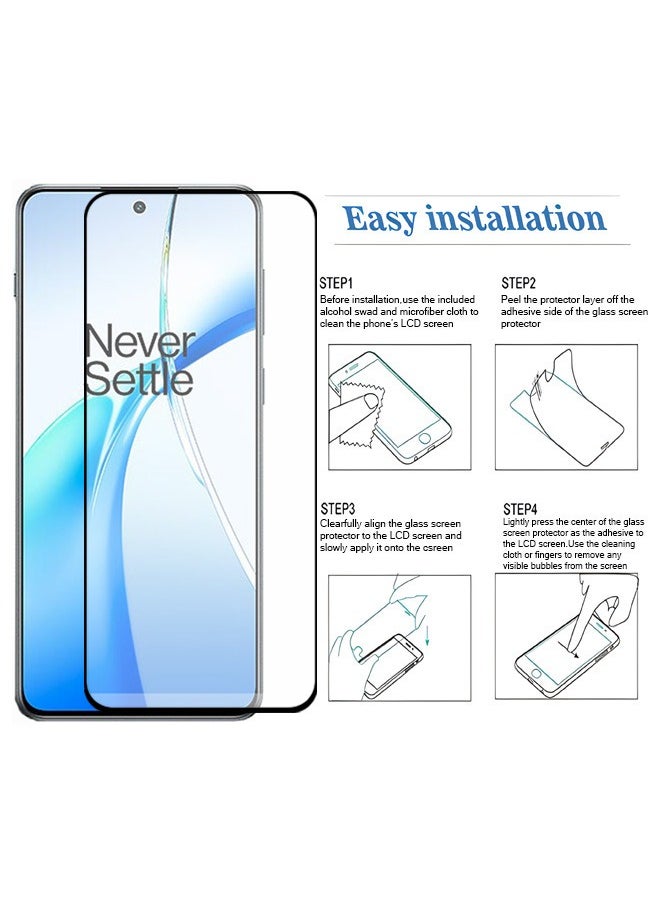 زفيف قطعتان من واقي الشاشة لهاتف OnePlus Nord CE 4 Lite من الزجاج المقوى مع أداة تركيب سهلة، واقي شاشة فائق الوضوح ومقاوم للكسر ومضاد للخدش  - Image 4