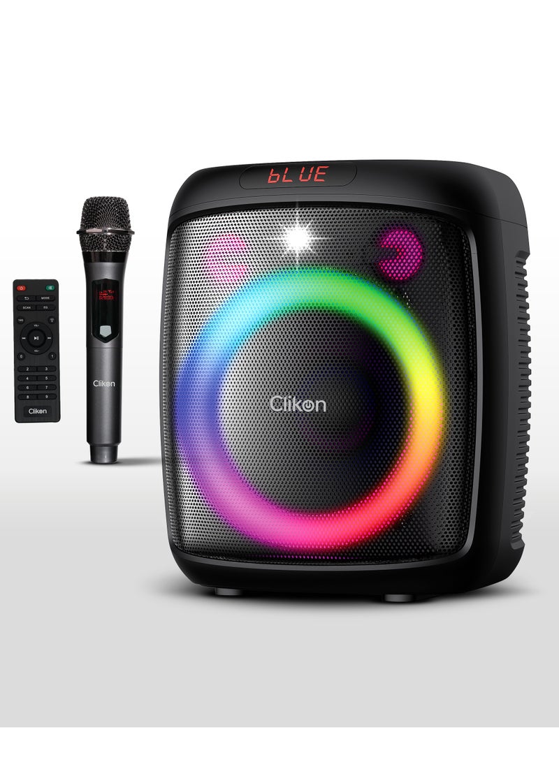 Clikon Aura Stream Pro Wireless Party Speaker – Powerful Sound, Dynamic Light Show, Wireless Mic, Digital Display, Bluetooth Connectivity & Long Battery Life 2 years warranty - Image 1