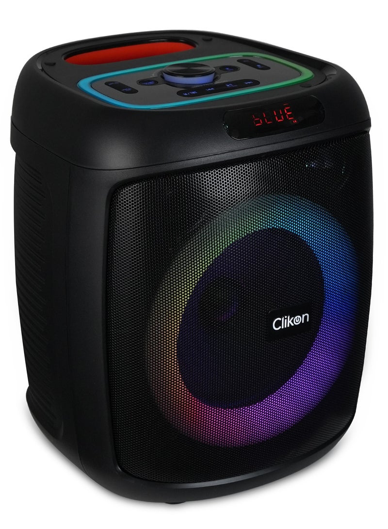 Clikon Aura Stream Pro Wireless Party Speaker – Powerful Sound, Dynamic Light Show, Wireless Mic, Digital Display, Bluetooth Connectivity & Long Battery Life 2 years warranty - Image 4