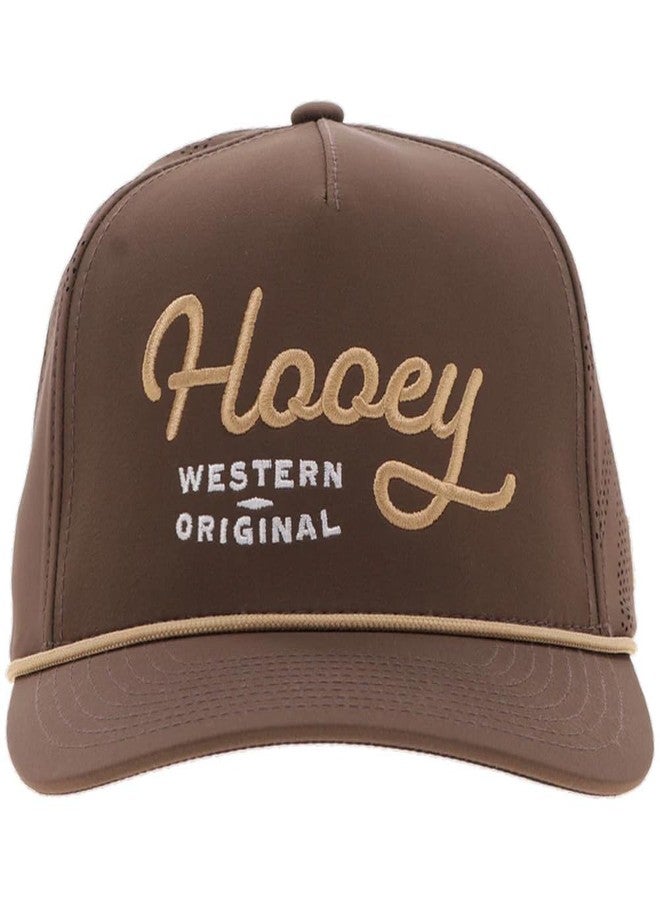 HOOEY OG Adjustable Snapback Hat - Trucker Hat for Men & Women with Mesh Back, 5 Panel Baseball Cap w/Rope Detail, Western OG Logo Ball Cap, Breathable Snap Back, One Size Fits All, Brown - Image 5