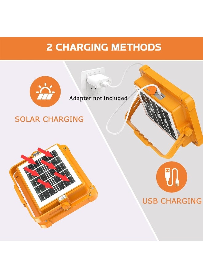 KEYANG KY-200W Solar LED Flood Light 200W Portable Rechargeable Work Light with Solar Panel, Power Bank Output, 5 Lighting Modes, Magnetic Mount, 180° Adjustable Stand, IP66 Waterproof for Camping, Working, Emergency, Outdoor, Garage, Home Use - Image 5
