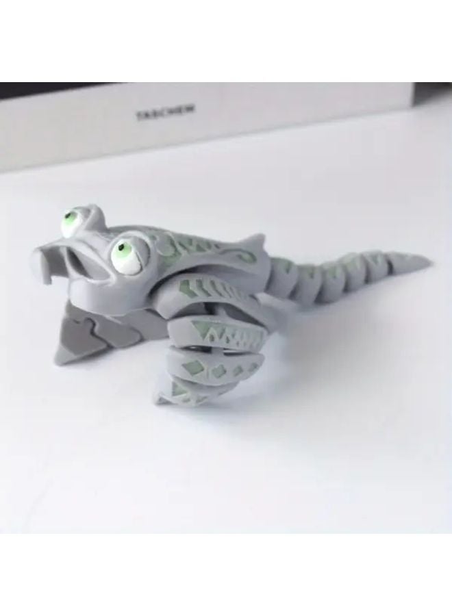 Gray Green 3D Printed Rune Manta Ray Statue Home Office Desk Decor Collectible Gift - Image 4