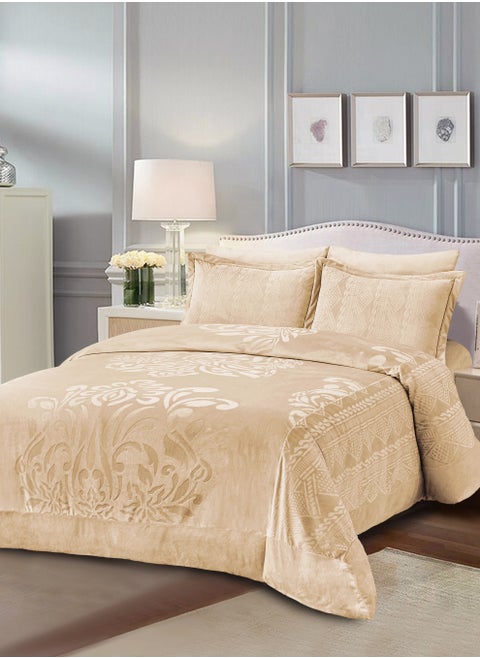 Velvet Comforter Sets, 7 Pcs King Size, Fits 200 x 200 cm Double Size Bed, With Removable Filling, Soft, Warm
