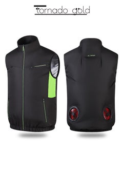 tornado gold Sleeveless Fan Suit Air Conditioning Suit Cooling Vest Outdoor Heat Protection Clothing with A Fan  - Image 1