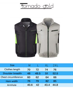 tornado gold Sleeveless Fan Suit Air Conditioning Suit Cooling Vest Outdoor Heat Protection Clothing with A Fan  - Image 2