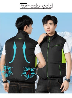 tornado gold Sleeveless Fan Suit Air Conditioning Suit Cooling Vest Outdoor Heat Protection Clothing with A Fan  - Image 4