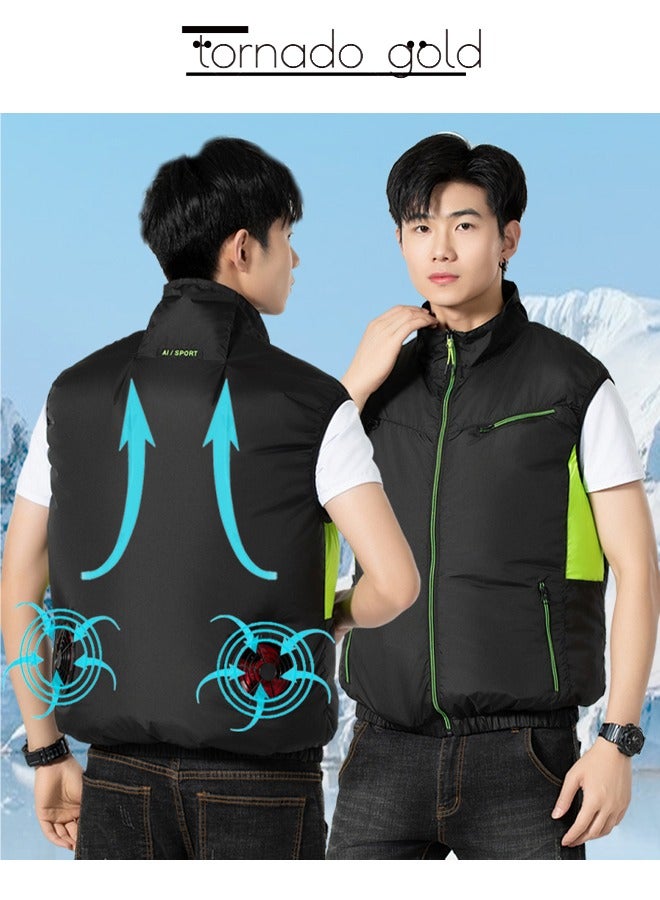تورنيدو جولد ملابس بدون أكمام للمروحة، ملابس تكييف الهواء، سترة تبريد، ملابس تبريد خارجية مقاومة للحرارة مع مروحة - Image 4