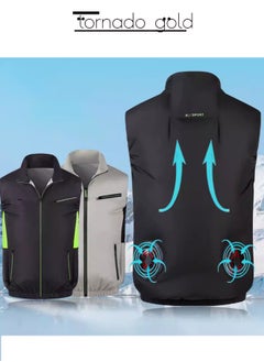 tornado gold Sleeveless Fan Suit Air Conditioning Suit Cooling Vest Outdoor Heat Protection Clothing with A Fan  - Image 5
