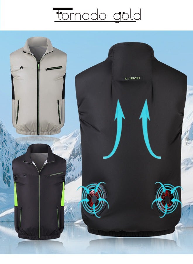 تورنيدو جولد ملابس بدون أكمام للمروحة، ملابس تكييف الهواء، سترة تبريد، ملابس تبريد خارجية مقاومة للحرارة مع مروحة - Image 3