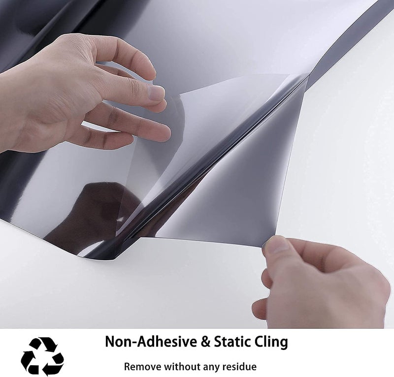 ERATO Anti UV Reflective Window Film Static Cling Window Glass Film Sun Control Film (50cm x 200inch, Black Window Film) - Image 4