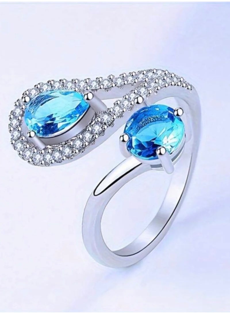 Elegance Trendy Silver Plated Ring For Women One Size - Image 3