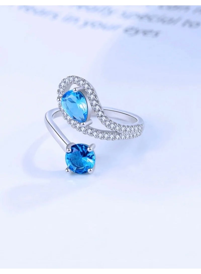 Elegance Trendy Silver Plated Ring For Women One Size - Image 2