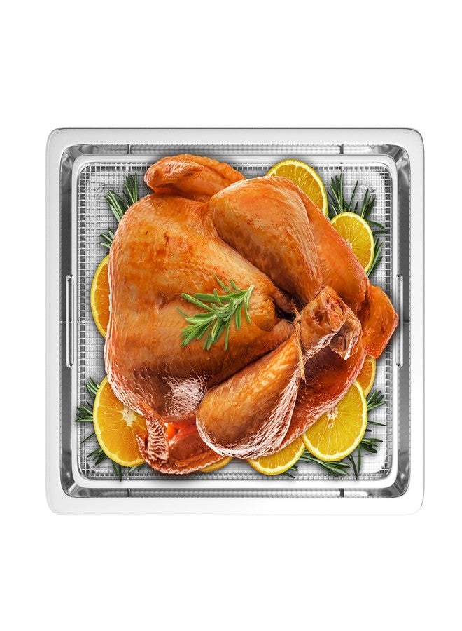 تشوكسيلا سلة قلي هوائي كبيرة جدًا من شوكسيلا للفرن، مقاس 18.8 بوصة × 12.8 بوصة، غير لاصقة، مع صينية و30 قطعة من ورق الزبدة، صينية خبز متينة للقلي الهوائي والتحميص والخبز - Image 4