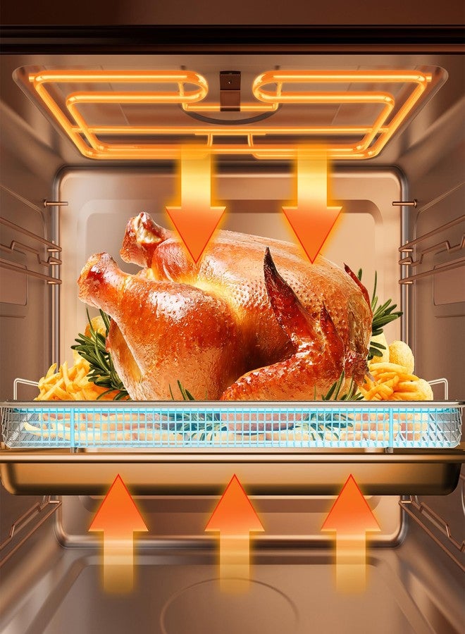 تشوكسيلا سلة قلي هوائي كبيرة جدًا من شوكسيلا للفرن، مقاس 18.8 بوصة × 12.8 بوصة، غير لاصقة، مع صينية و30 قطعة من ورق الزبدة، صينية خبز متينة للقلي الهوائي والتحميص والخبز - Image 5