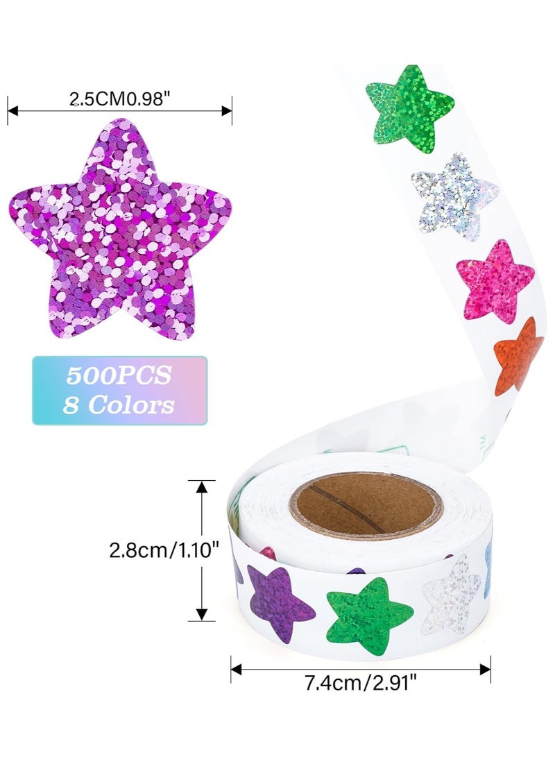 Foil Shiny Stickers for Kids Reward 1 inch Self Adhesive 500 Pcs Colorful Incentive Stickers for Student Behavior Chart,Crafts,School Classroom Teacher Supplies ﻿ - Image 4