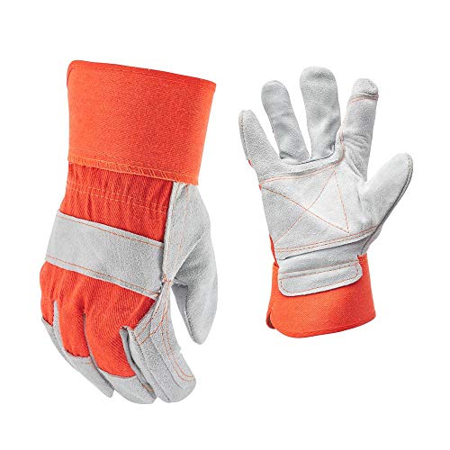 Jupiter Industries Leather Double Palm Split Canadian Heat, Cut, Wear And Tear Resistant Anti Impact Palm Coated For Handling Machinery, Mechanics & Welding Gloves - Color May Vary, Pack of 1 - Image 1