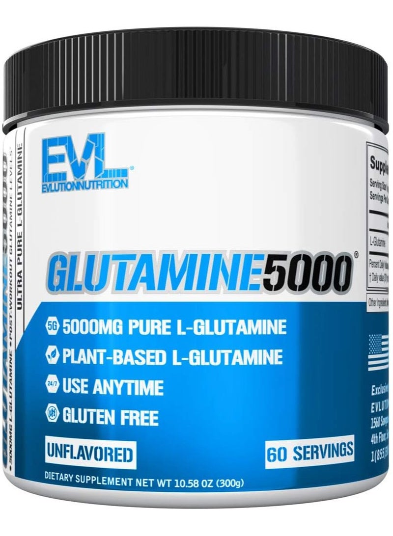 Evlution Nutrition Glutamine 5000 Unflavored 5000mg 10.58oz 300g