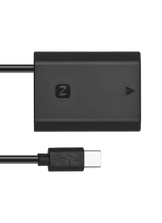 NP-FZ100 Dummy Battery USB-C Coupler Adapter with USB Type-C Spring Power Cable Replacement for Sony Alpha A6600 A7C A7III A7SIII A7RIII A7RIV A9 A9II A9R A9S Cameras