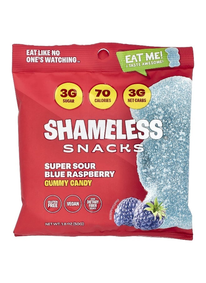 Shameless Snacks Shameless Snacks, Gummy Candy, Super Sour Blue Raspberry, 6 Bags, 1.8 oz (50 g) Each  - Image 3