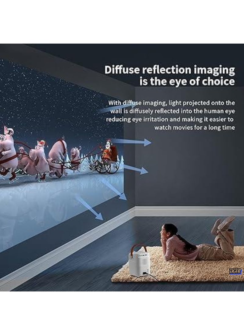 TIGER Q2 Android HDMI Video Projector – 5G WiFi, Bluetooth, FHD Resolution, 5M Projection Distance, Portable Outdoor Movie Projector for Home Cinema, Parties, and More – Ideal for Movies, Gaming, and Presentations  - Image 2