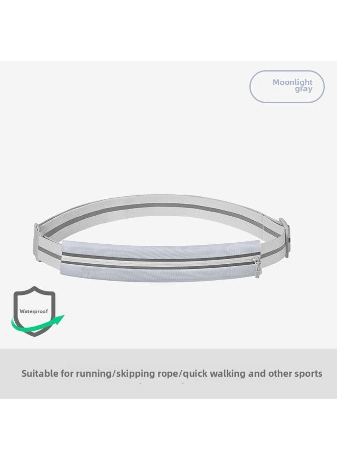 Marathon Equipment Running Bag Lightweight Waterproof Sports Waist Bag Outdoor Fitness Riding Belt Mobile Phone Storage Waist Bag-Color:Moonlight Gray-lightweight Edition - Image 1