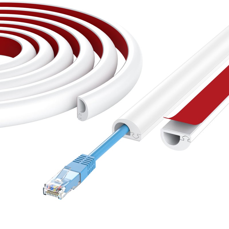 ANNISITE 78" Cord Hider Wall, Self Adhesive Silicone Cord Covers for Wires On Wall, Cord Hider for Wall Mount TV, Flexible Cable Cover Raceway Kit for 1 Wire, White (0.59" W x 0.39" H) - Image 1