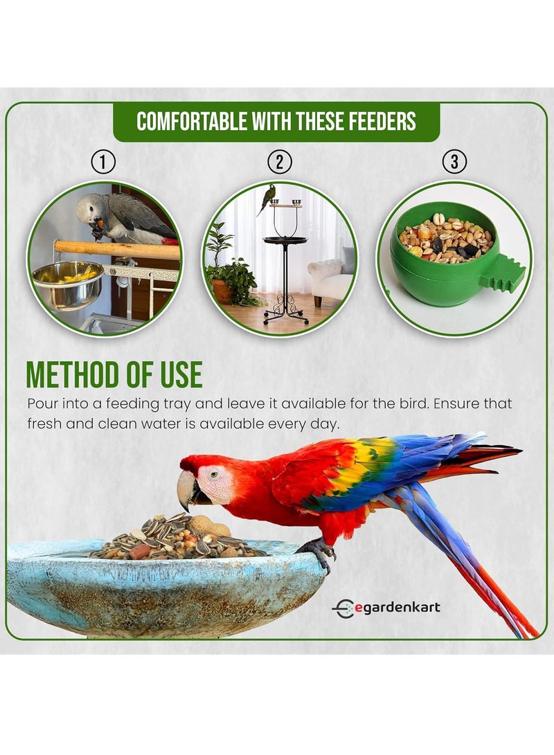 Egardenkart خلطة طعام الببغاء من Egardenkart® - طعام ببغاء مع مزيج فواكه | طعام طيور للببغاء | مزيج بذور طيور متكامل غذائياً | علف للماكاو، الكوكاتو وجميع الببغاوات - Image 4