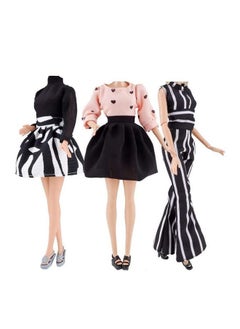 E-TING Handmade Doll Clothes Short Skirt Jumpsuits Office Style Wears Dress For 11.5 Inches Girl Dolls (3 Sets)  - Image 2