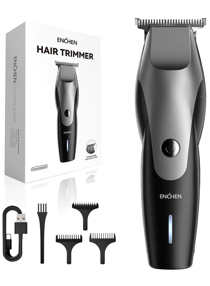 ENCHEN Hummingbird Professional Hair Clipper – High Power 10W, Stainless Steel T-Blade, 210-Min Runtime, Type-C Charging, Ultra-Low Noise, Intelligent Anti-Clip System, Plug & Trim – Black - Image 1