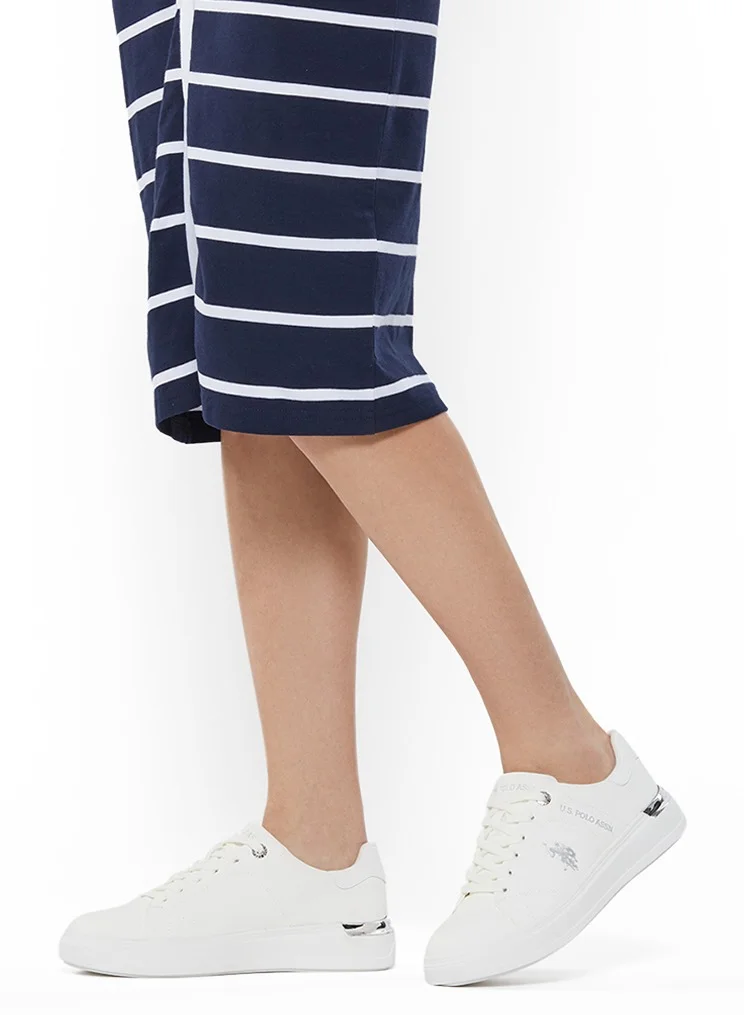 U.S. Polo Assn. Women's White Low-Top Exclusive Lightweight Sneakers – Unmatched Comfort, All-Day Wear, Confidence in Every Step