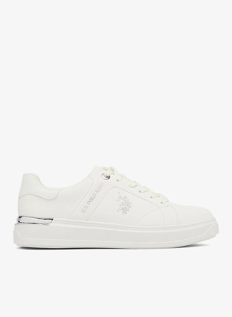 U.S. Polo Assn. Women's White Low-Top Exclusive Lightweight Shoes Sneakers Shoes - Unmatched Comfort, All-Day Wear, Confidence in Every Step